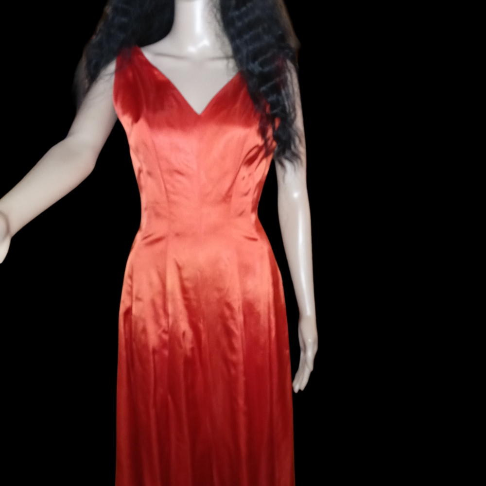 Elegant vintage Red Satin Gown